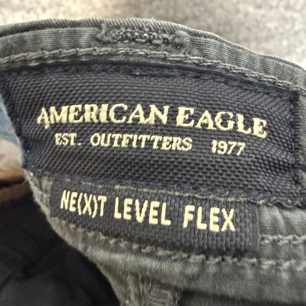 American Eagle Shorts Mens 31 Black Next Level‎ Flex Chinos Stretch Casual Y2K